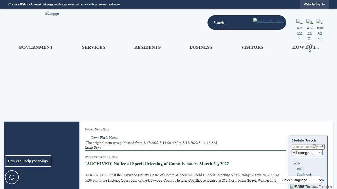 News Flash • Haywood County, NC • CivicEngage